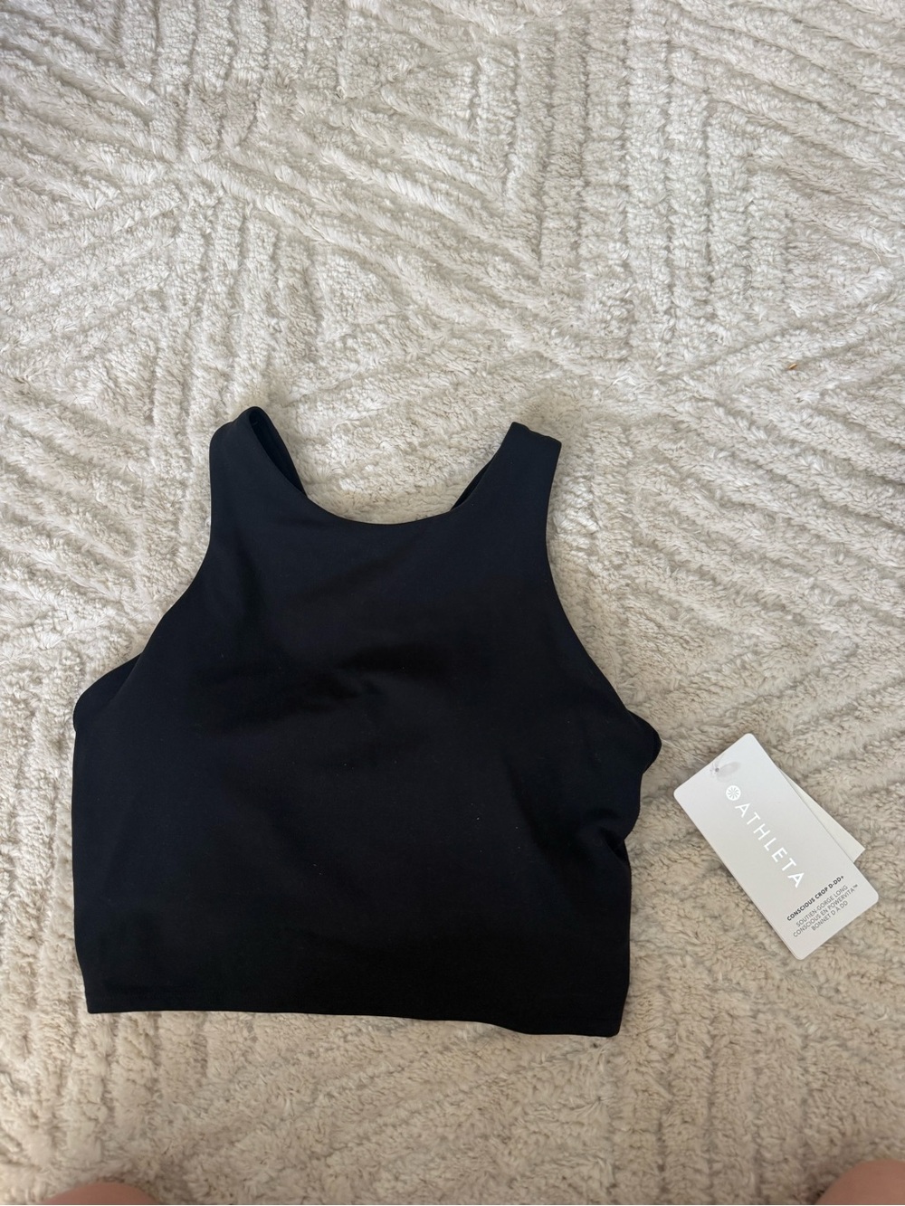 Athleta Black High-Neck Crop Top Tank
